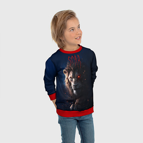Детский свитшот The Lion King - Scar / 3D-Красный – фото 3