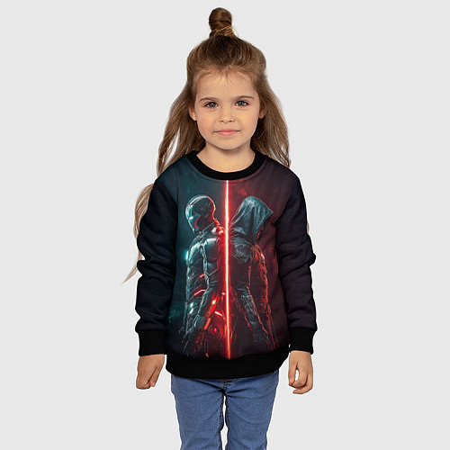 Детский свитшот Доктор Дум - Железный Человек / 3D-Черный – фото 4