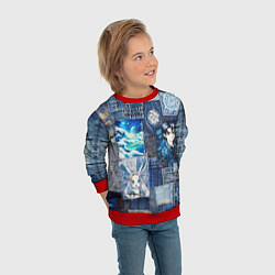 Свитшот детский Микс аниме и пэчворк, цвет: 3D-красный — фото 2