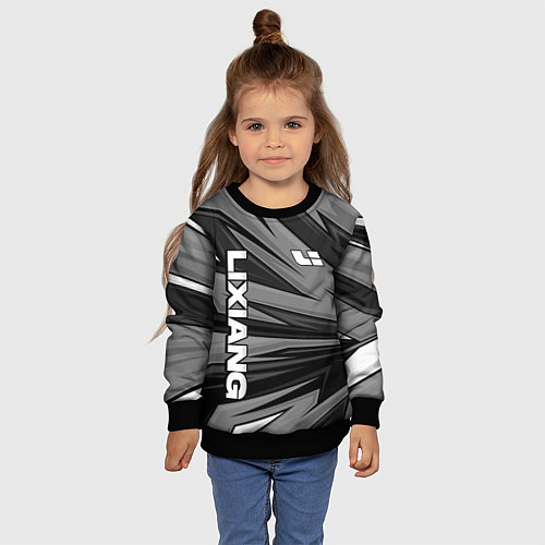 Детский свитшот Lixiang - монохромный серый / 3D-Черный – фото 4
