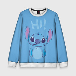 Свитшот детский Stitch says hi, цвет: 3D-белый