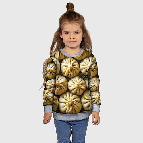 Детский свитшот Хинкали / 3D-Меланж – фото 4