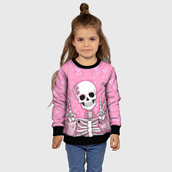 Свитшот детский Скелет-милашка, цвет: 3D-черный — фото 2