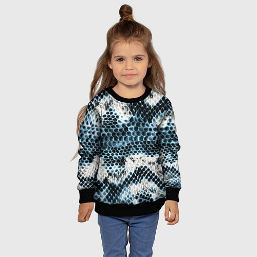 Детский свитшот Змеиный тренд / 3D-Черный – фото 4