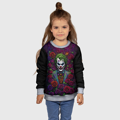 Детский свитшот Joker - roses / 3D-Меланж – фото 4