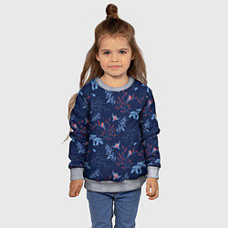 Свитшот детский Зимние ветки и птицы, цвет: 3D-меланж — фото 2