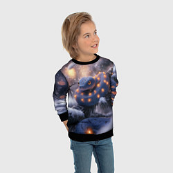 Свитшот детский Темная змея в фонариках, цвет: 3D-черный — фото 2