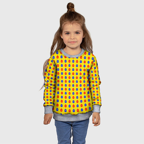 Детский свитшот Яркие шары / 3D-Меланж – фото 4