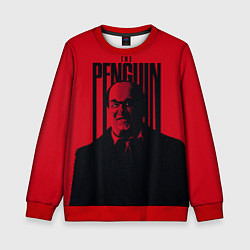 Свитшот детский Освальд Кобб Пингвин, цвет: 3D-красный