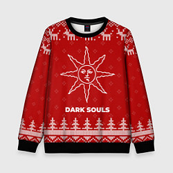 Свитшот детский Новогодний Dark Souls с оленями, цвет: 3D-черный