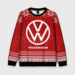 Свитшот детский Новогодний Volkswagen, цвет: 3D-черный