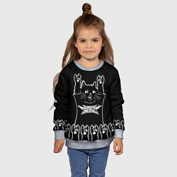 Свитшот детский Babymetal - кот рок, цвет: 3D-меланж — фото 2