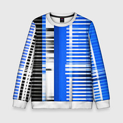 Детский свитшот White stripes on a black and blue background