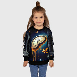 Свитшот детский Течение времени - сюрреализм, цвет: 3D-черный — фото 2