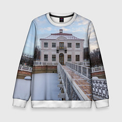 Свитшот детский Дворец Марли в Петергофе, цвет: 3D-белый