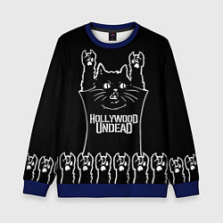 Свитшот детский Hollywood Undead: cat rock, цвет: 3D-синий