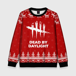 Свитшот детский Новогодний Dead by Daylight с оленями, цвет: 3D-черный