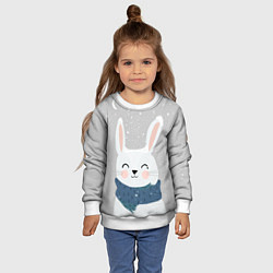 Свитшот детский Милый снежный кролик, цвет: 3D-белый — фото 2