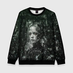 Свитшот детский Андроид с кибернетическим паттерном, цвет: 3D-черный