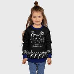 Свитшот детский Within Temptation: rock cat, цвет: 3D-синий — фото 2