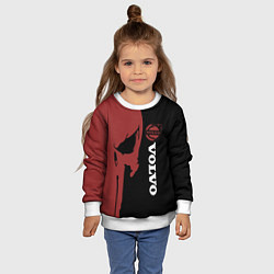 Свитшот детский Вольво и череп, цвет: 3D-белый — фото 2