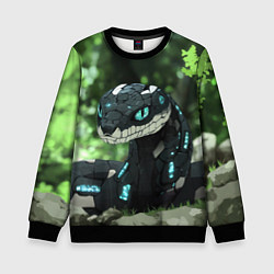 Свитшот детский Cyberpunk snake, цвет: 3D-черный