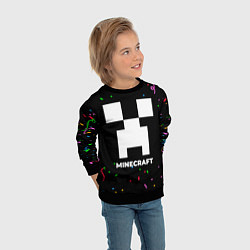 Свитшот детский Minecraft конфети, цвет: 3D-черный — фото 2
