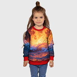 Свитшот детский Стихия огня и воды, цвет: 3D-красный — фото 2