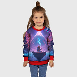 Свитшот детский Психоделическая капибара, цвет: 3D-красный — фото 2