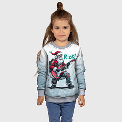 Свитшот детский Санта с гитарой, цвет: 3D-меланж — фото 2