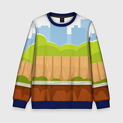 Свитшот детский Летний город, цвет: 3D-синий