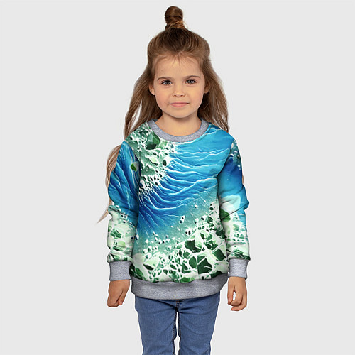Детский свитшот Берег и синие волны / 3D-Меланж – фото 4