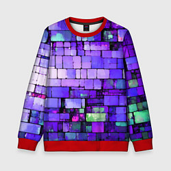 Свитшот детский Фиолетовые кирпичики, цвет: 3D-красный