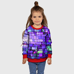 Свитшот детский Фиолетовые кирпичики, цвет: 3D-красный — фото 2
