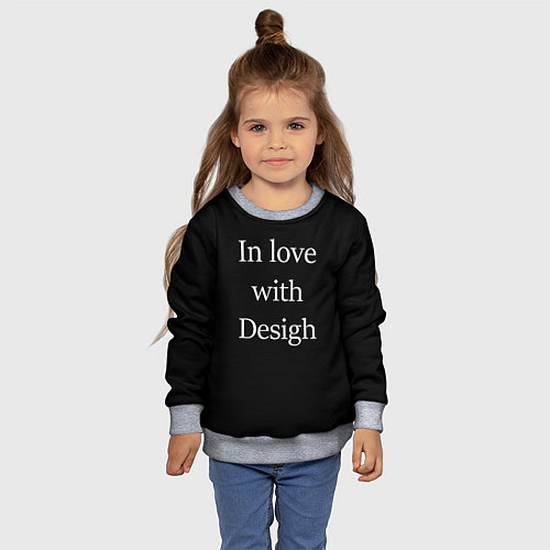 Детский свитшот In love with Design / 3D-Меланж – фото 4