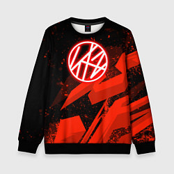 Свитшот детский Stray kids - красная абстракция, цвет: 3D-черный