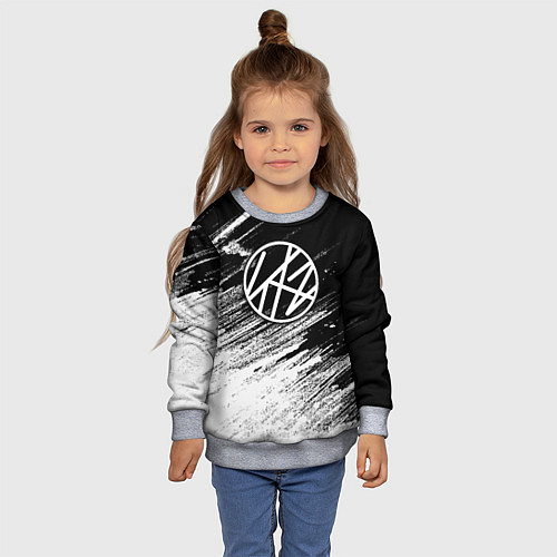 Детский свитшот Stray kids - черно-белый / 3D-Меланж – фото 4