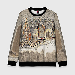 Свитшот детский Город 2100, цвет: 3D-черный