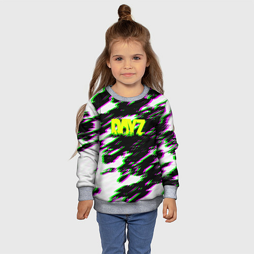 Детский свитшот Dayz кислотные краски / 3D-Меланж – фото 4