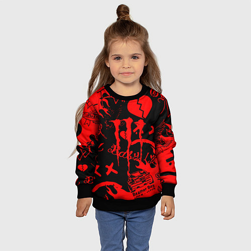 Детский свитшот Lil peep monster energy / 3D-Черный – фото 4