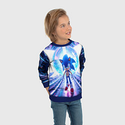 Свитшот детский Sonic неоновые крылья, цвет: 3D-синий — фото 2