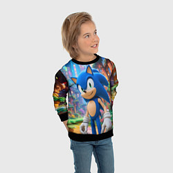 Свитшот детский Sonic красочный мир, цвет: 3D-черный — фото 2