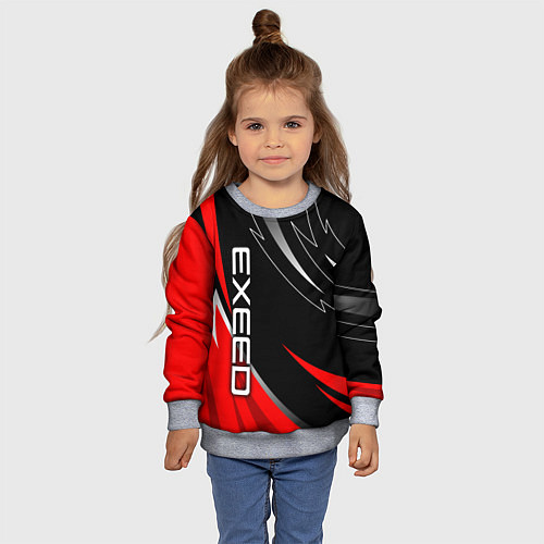 Детский свитшот Exeed - red uniform / 3D-Меланж – фото 4