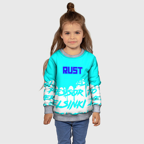Детский свитшот Rust надписи краски / 3D-Меланж – фото 4