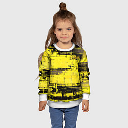 Свитшот детский Чёрно-жёлтый техно-паттерн, цвет: 3D-белый — фото 2
