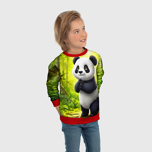 Детский свитшот Пандочка / 3D-Красный – фото 3
