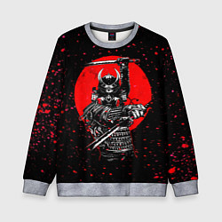 Свитшот детский Кровавый самурай и луна, цвет: 3D-меланж