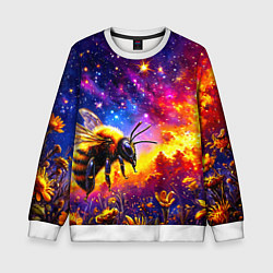 Свитшот детский Пчелка в космосе, цвет: 3D-белый