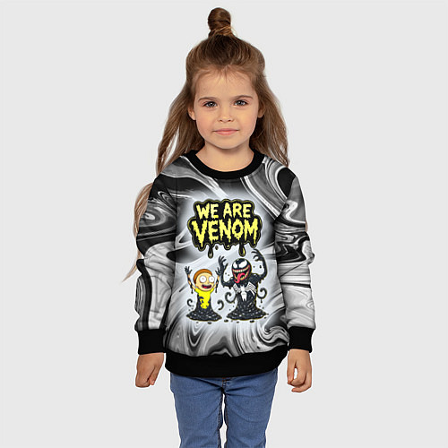 Детский свитшот We are Venom - Morty / 3D-Черный – фото 4