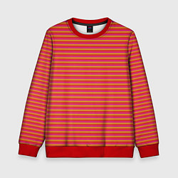 Свитшот детский Полосы красный розовый и оранжевый, цвет: 3D-красный